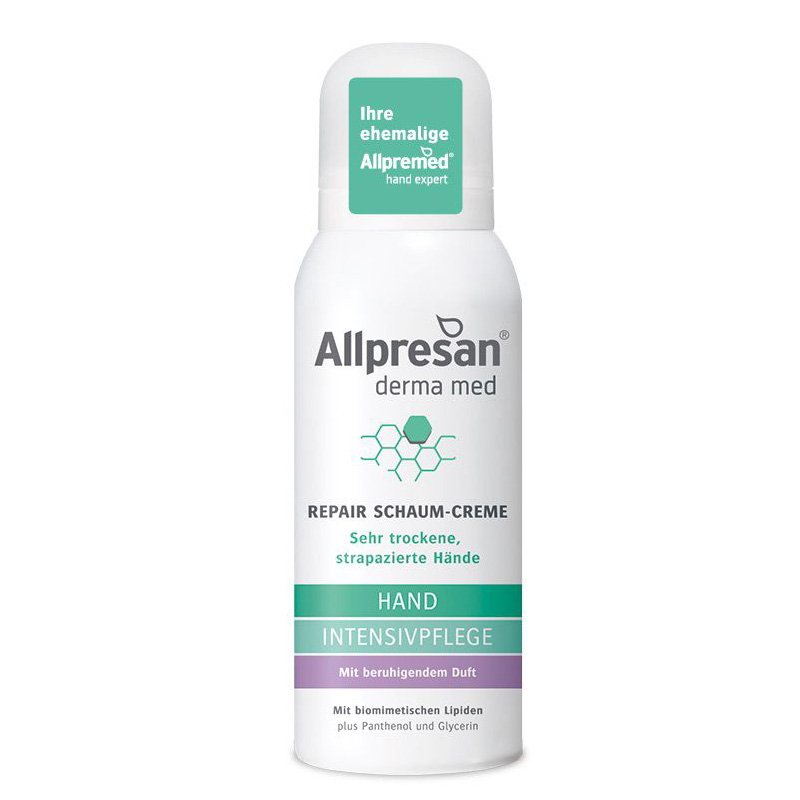 Allpresan Derma med Repair Schaum-Creme HAND INTENSIVPFLEGE mit beruhigendem Duft